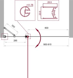 Шторка на ванну Belbagno UNO-V-11-90/150-C-Cr
